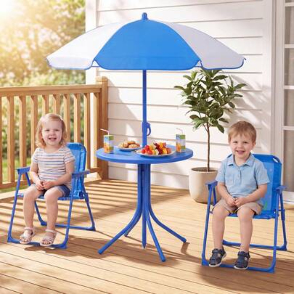 Kids Outdoor Umbrella - Childrens Picnic Table Outdoor Set with
