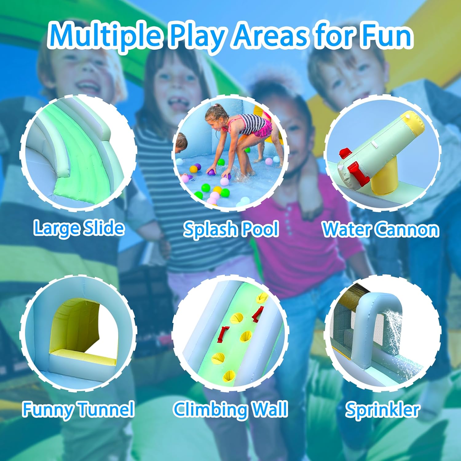 6-in-1 Inflatable Kids Bounce  - Kids Outdoor Water Slide recension och pris