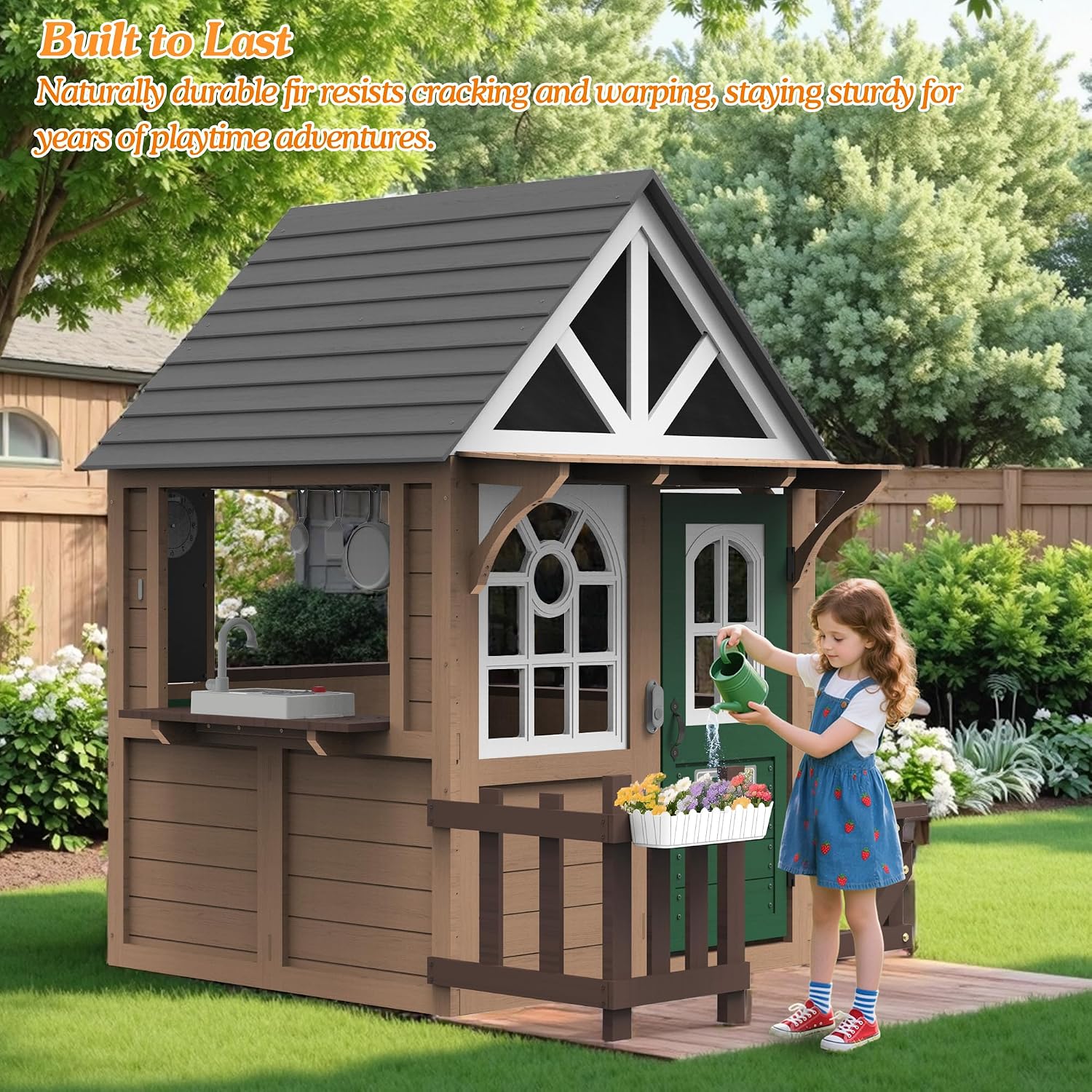 Seizeen Outdoor Play House for - Kids Outdoor Wooden Playhouse recension och pris