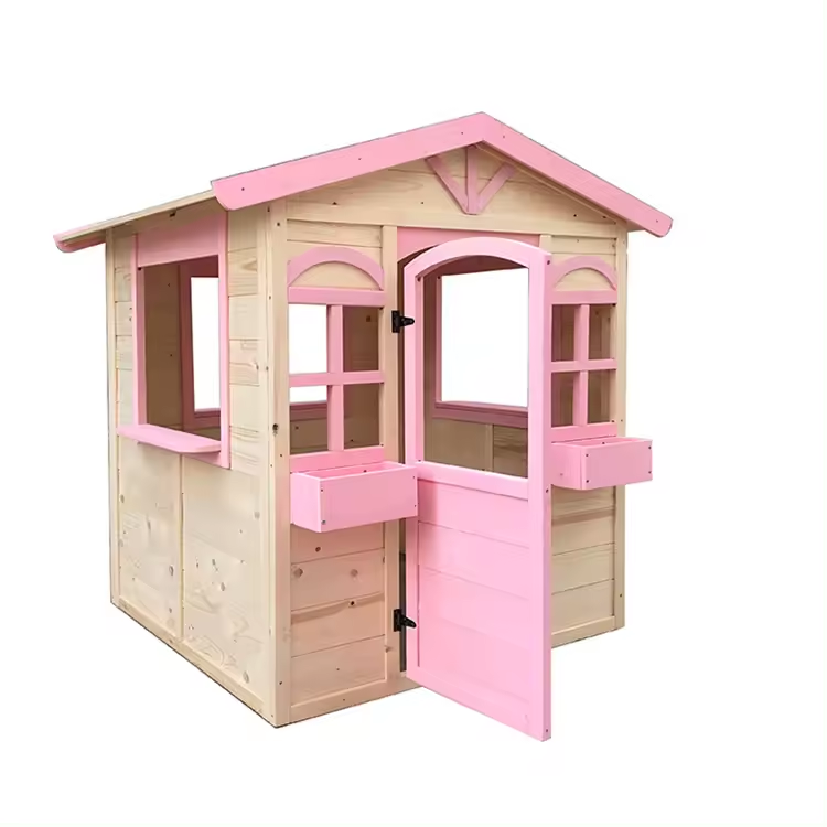 Hot Selling Play House Outdoor - Kids Outdoor Wooden Playhouse recension och pris
