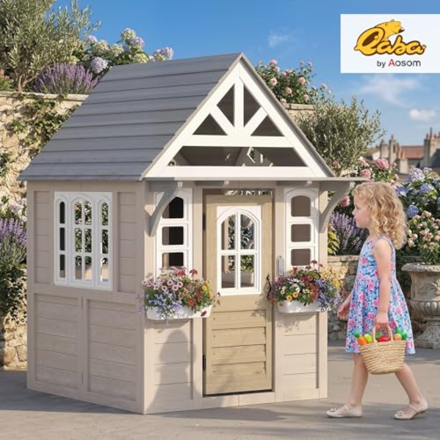 Outdoor wooden playhouse for k - Kids Outdoor Wooden Playhouse recension och pris