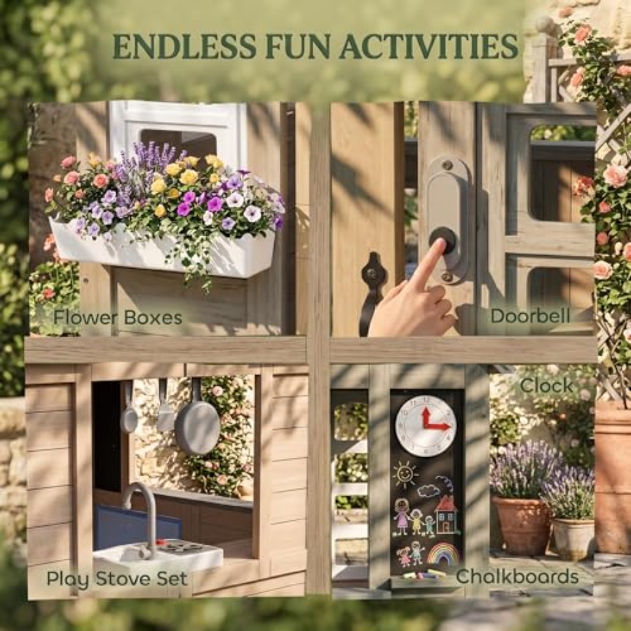 Outdoor wooden playhouse for k - Kids Outdoor Wooden Playhouse recension och pris