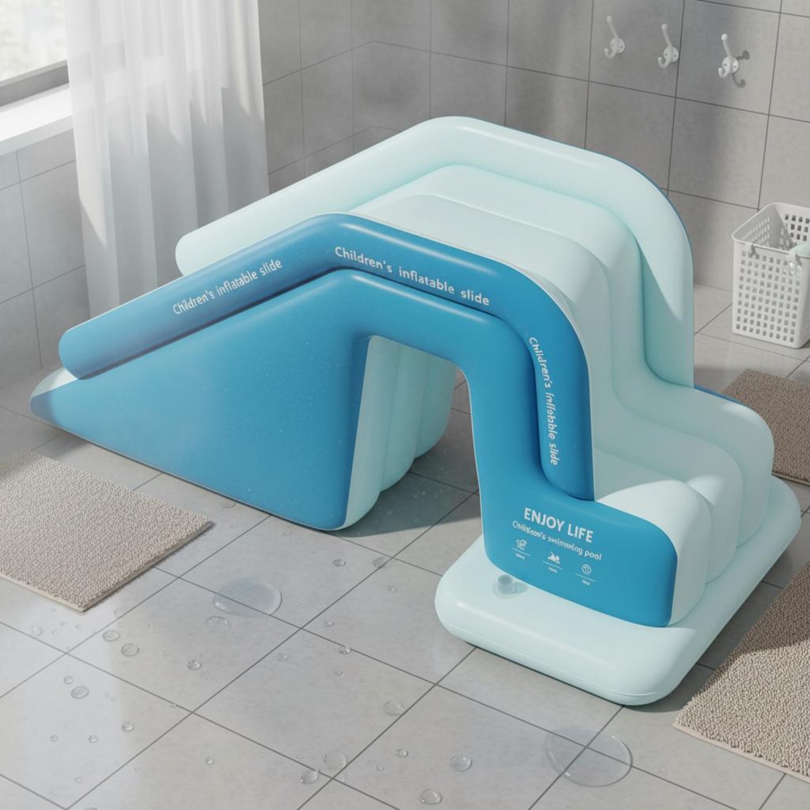 Inflatable Pool Slide Foldable - Kids Outdoor Water Slide recension och pris