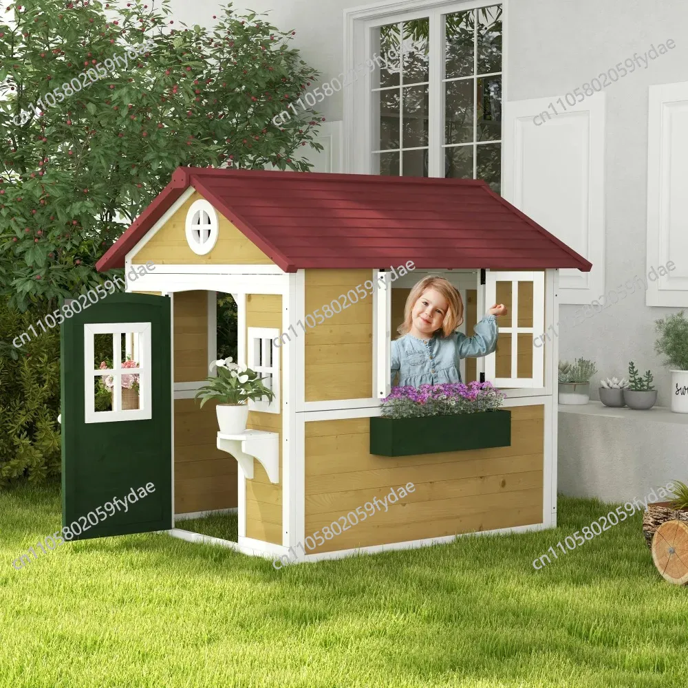 Outdoor Kids Playhouse, Wooden - Kids Outdoor Wooden Playhouse recension och pris