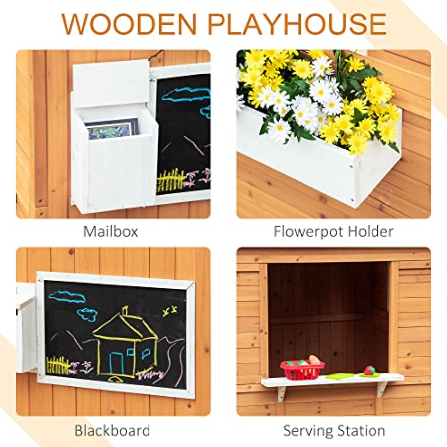 Outdoor Wooden Playhouse For K - Kids Outdoor Wooden Playhouse recension och pris