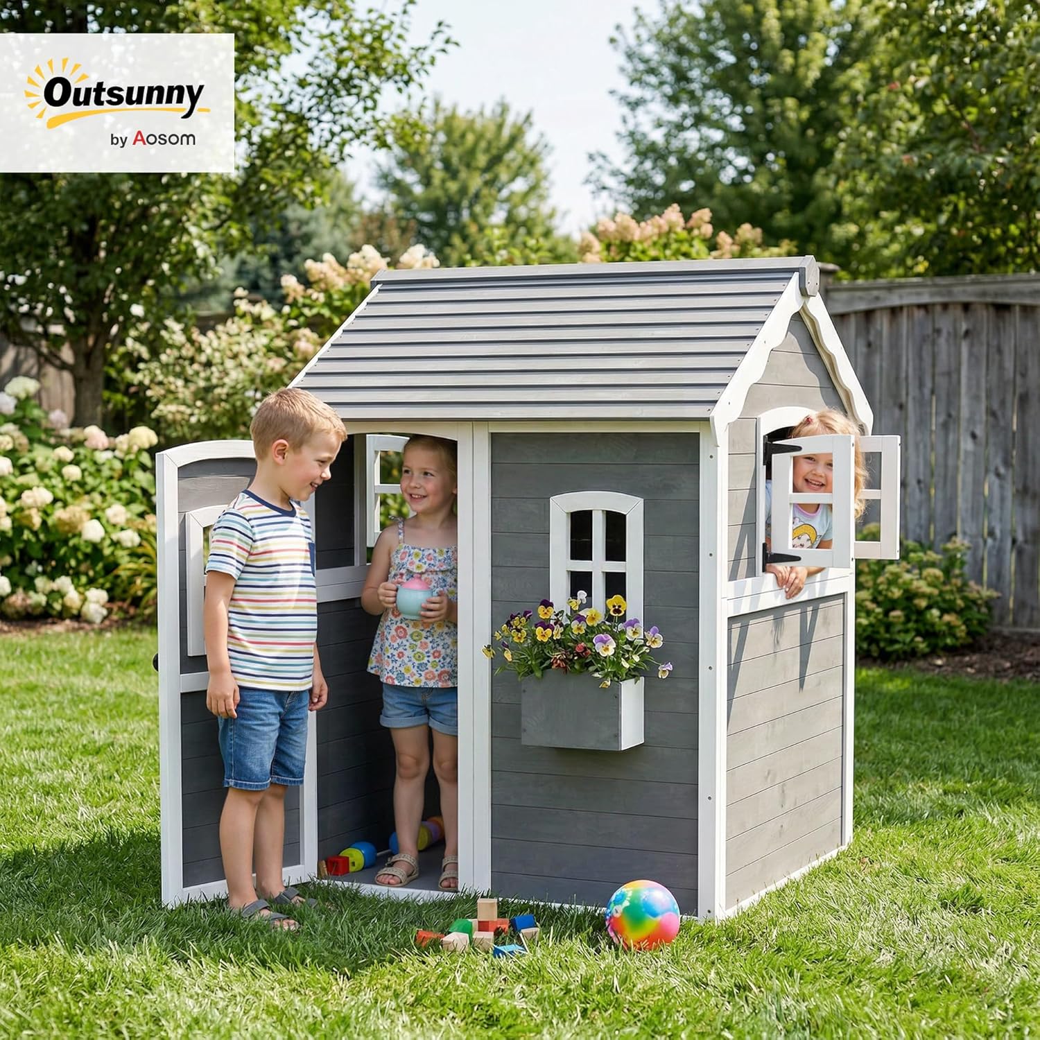 #Wooden Outdoor Playhouse with - Kids Outdoor Wooden Playhouse recension och pris