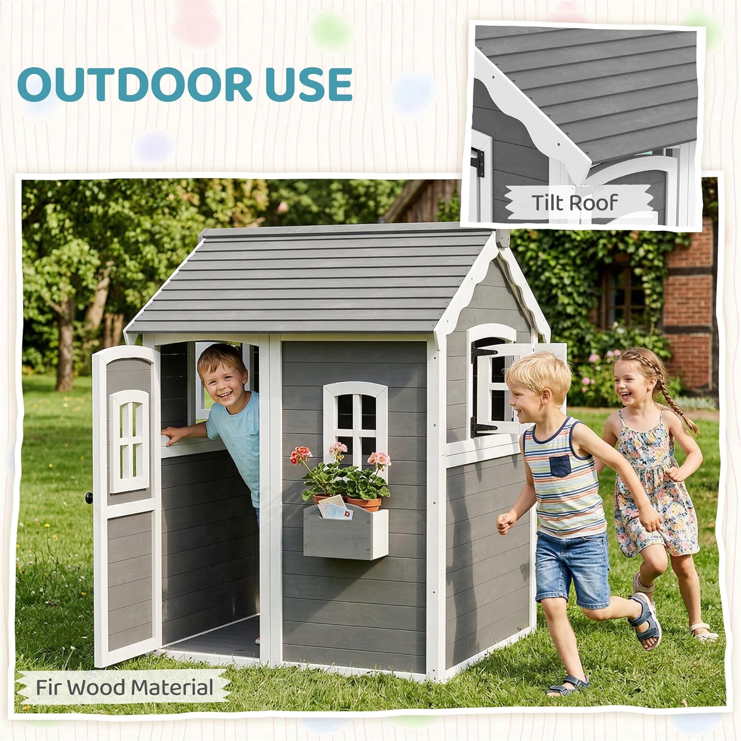 #Wooden Outdoor Playhouse with - Kids Outdoor Wooden Playhouse recension och pris