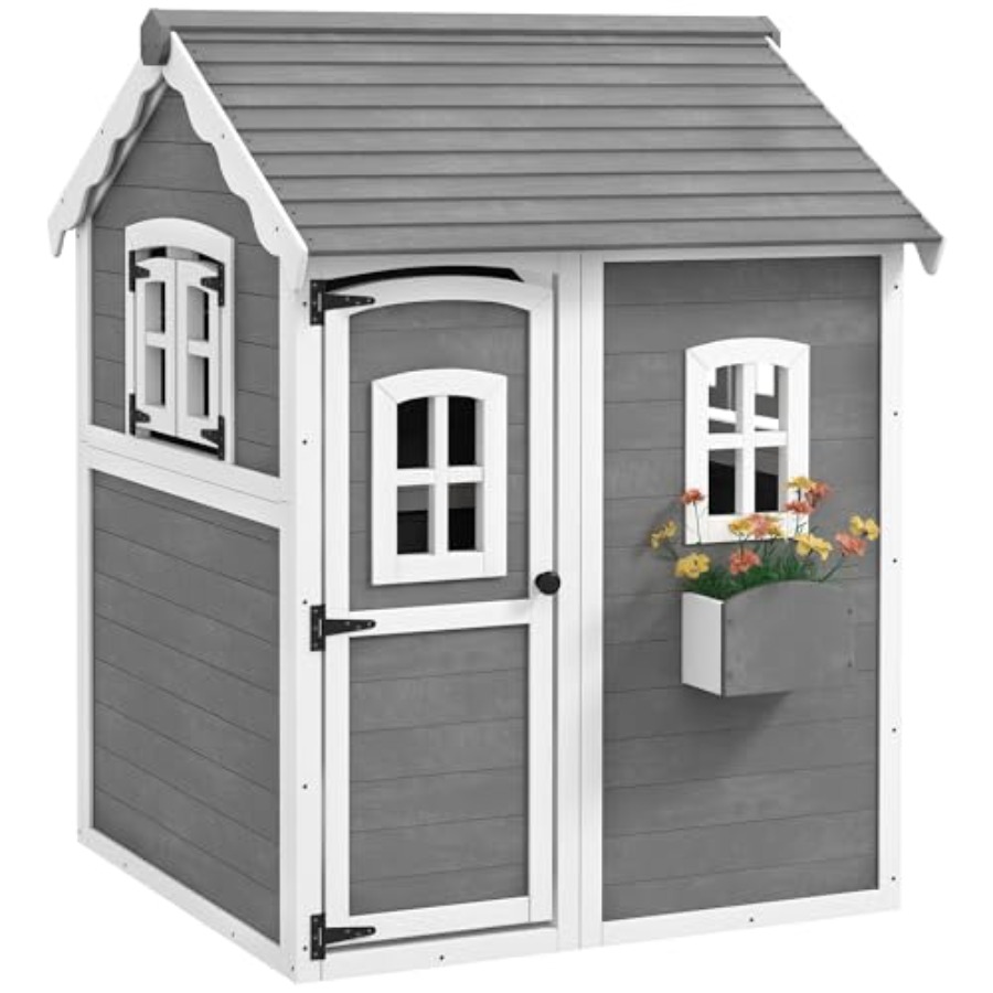 Outdoor wooden playhouse for k - Kids Outdoor Wooden Playhouse recension och pris