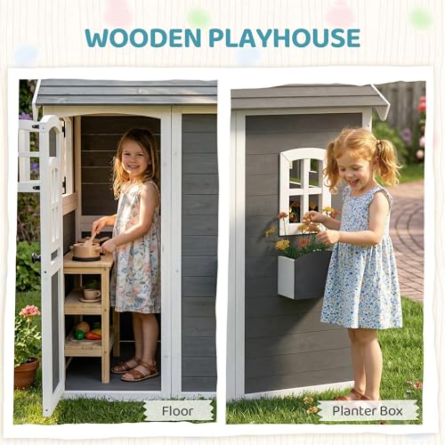 Outdoor wooden playhouse for k - Kids Outdoor Wooden Playhouse recension och pris