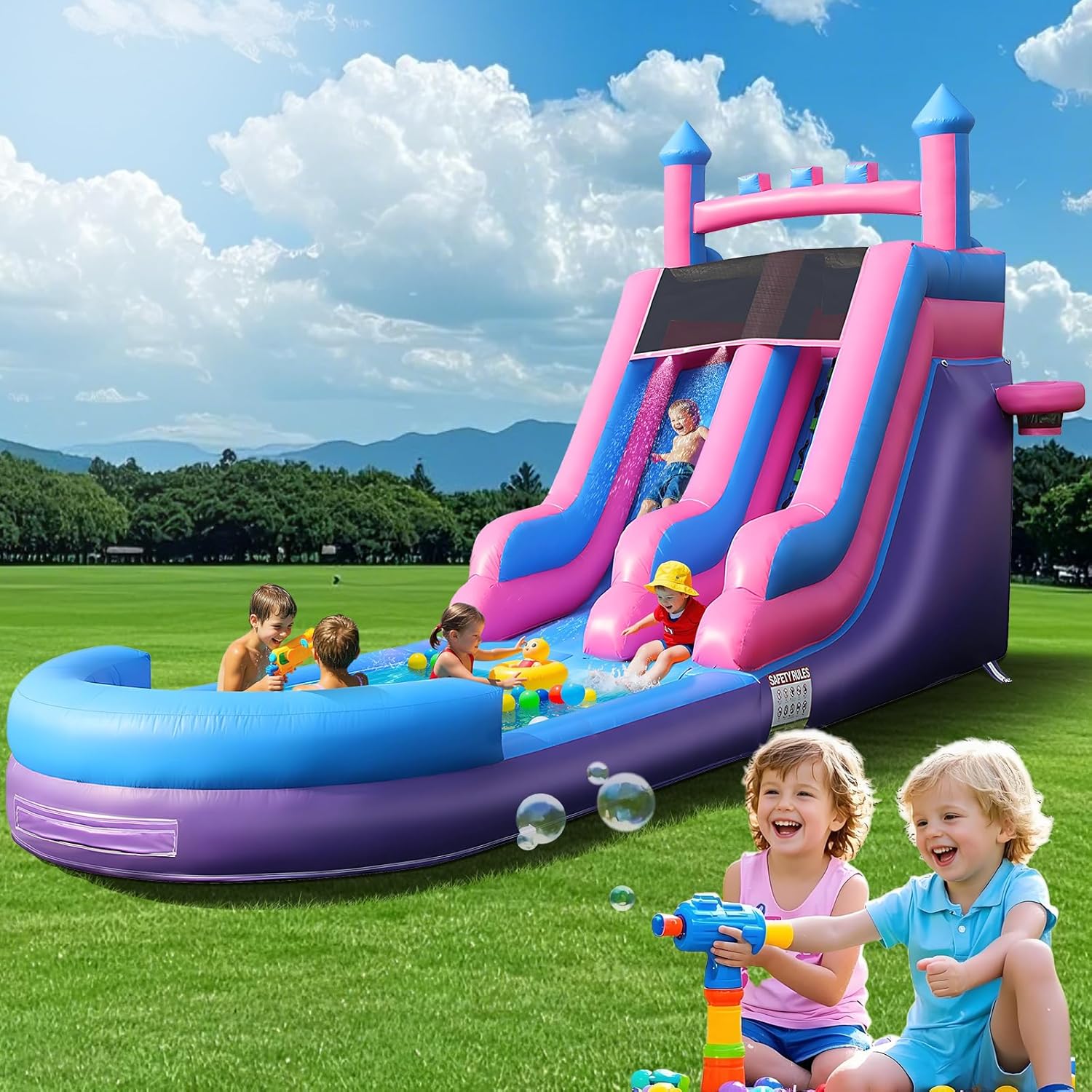 26.2 FT Heavy Duty Inflatable  - Kids Outdoor Water Slide recension och pris