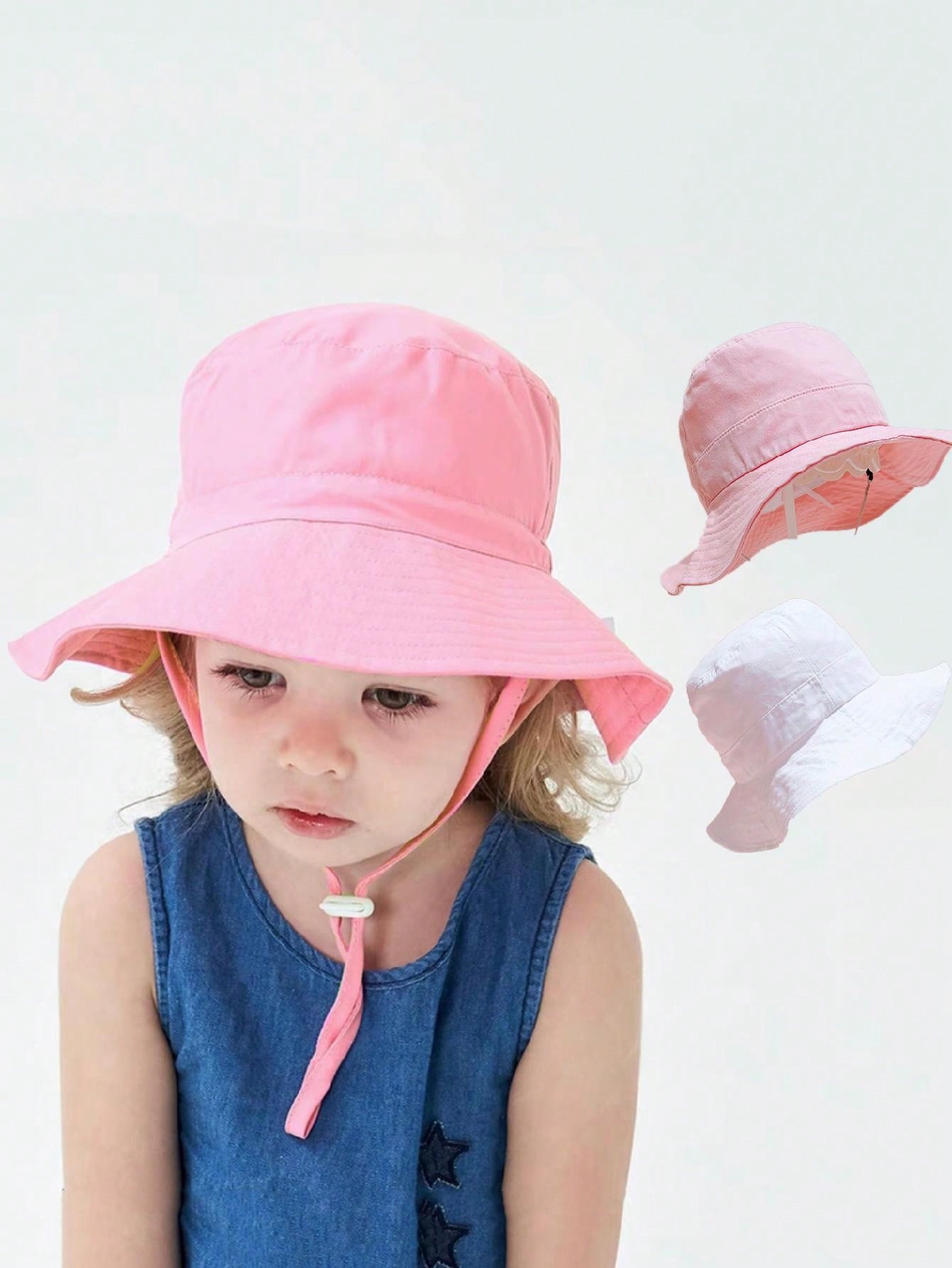 1pc Pink Flat Top Bucket Hat f - Kids Outdoor Hat recension och pris