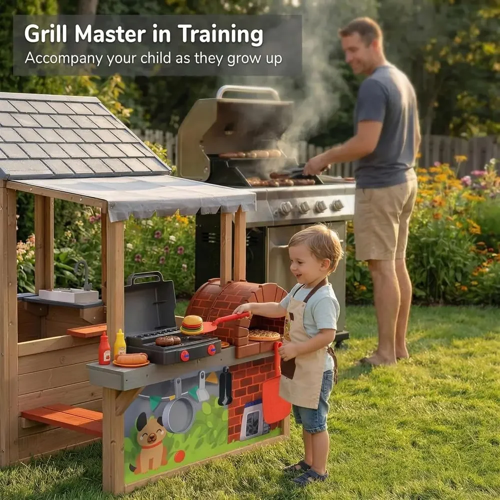 Kids Outdoor Wooden Playhouse, - Kids Outdoor Wooden Playhouse recension och pris