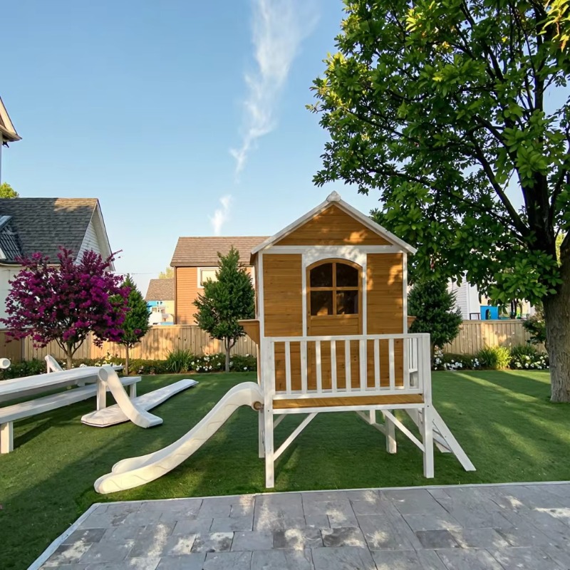 Modern Two-Floor Kids Wooden O - Kids Outdoor Wooden Playhouse recension och pris