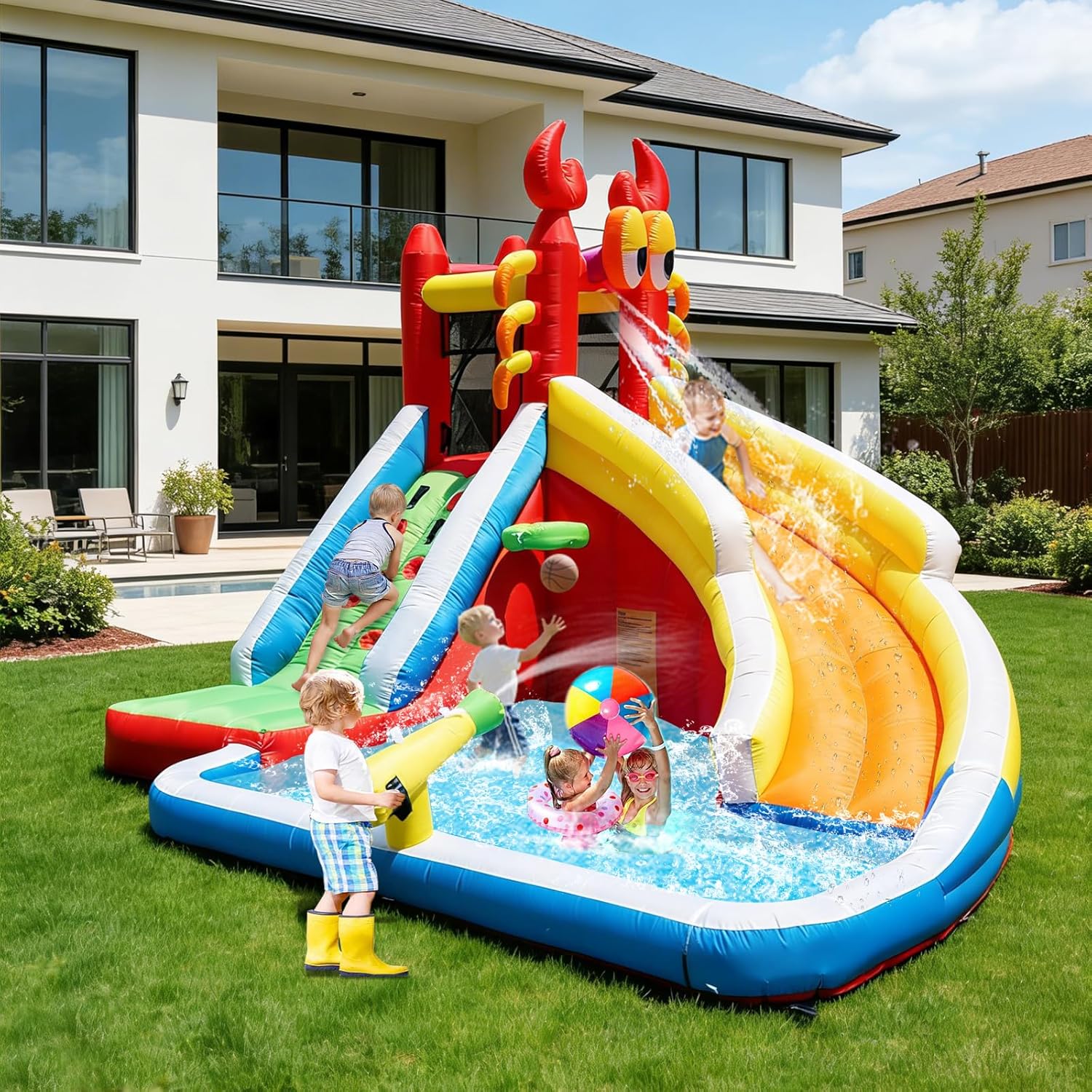 Large Inflatable Bounce House  - Kids Outdoor Water Slide recension och pris