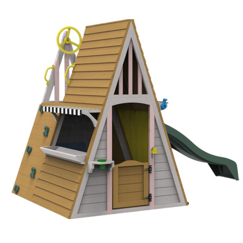 Kids Outdoor Playground Equipm - Kids Outdoor Wooden Playhouse recension och pris