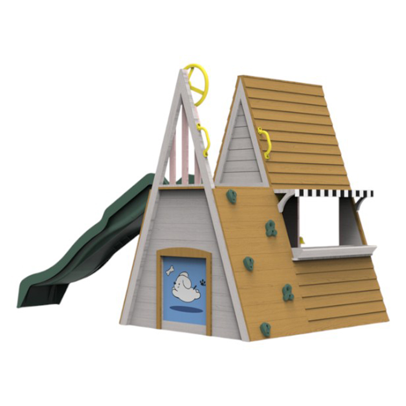 Kids Outdoor Playground Equipm - Kids Outdoor Wooden Playhouse recension och pris