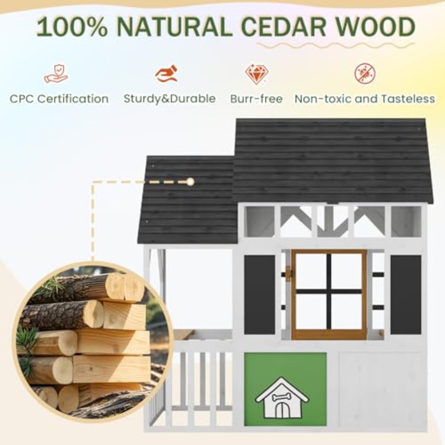 Outdoor Wooden Play House For  - Kids Outdoor Wooden Playhouse recension och pris