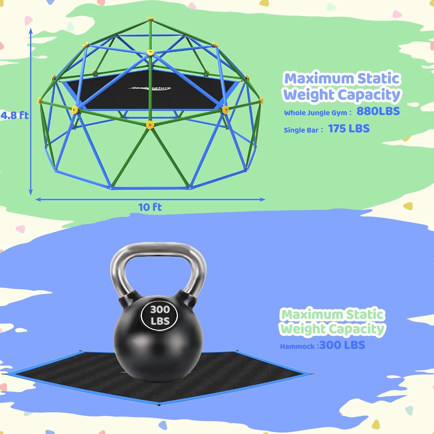 10FT Climbing Dome with Hammoc - Kids Outdoor Climbing Dome recension och pris