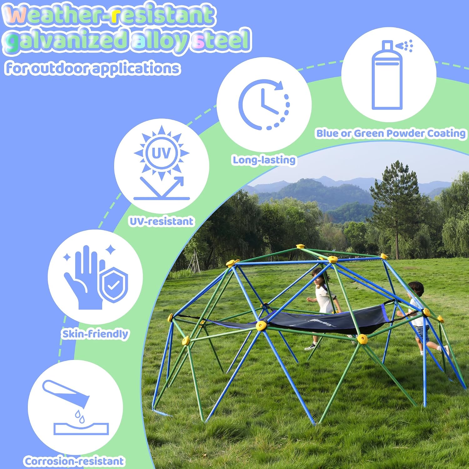 10FT Climbing Dome with Hammoc - Kids Outdoor Climbing Dome recension och pris