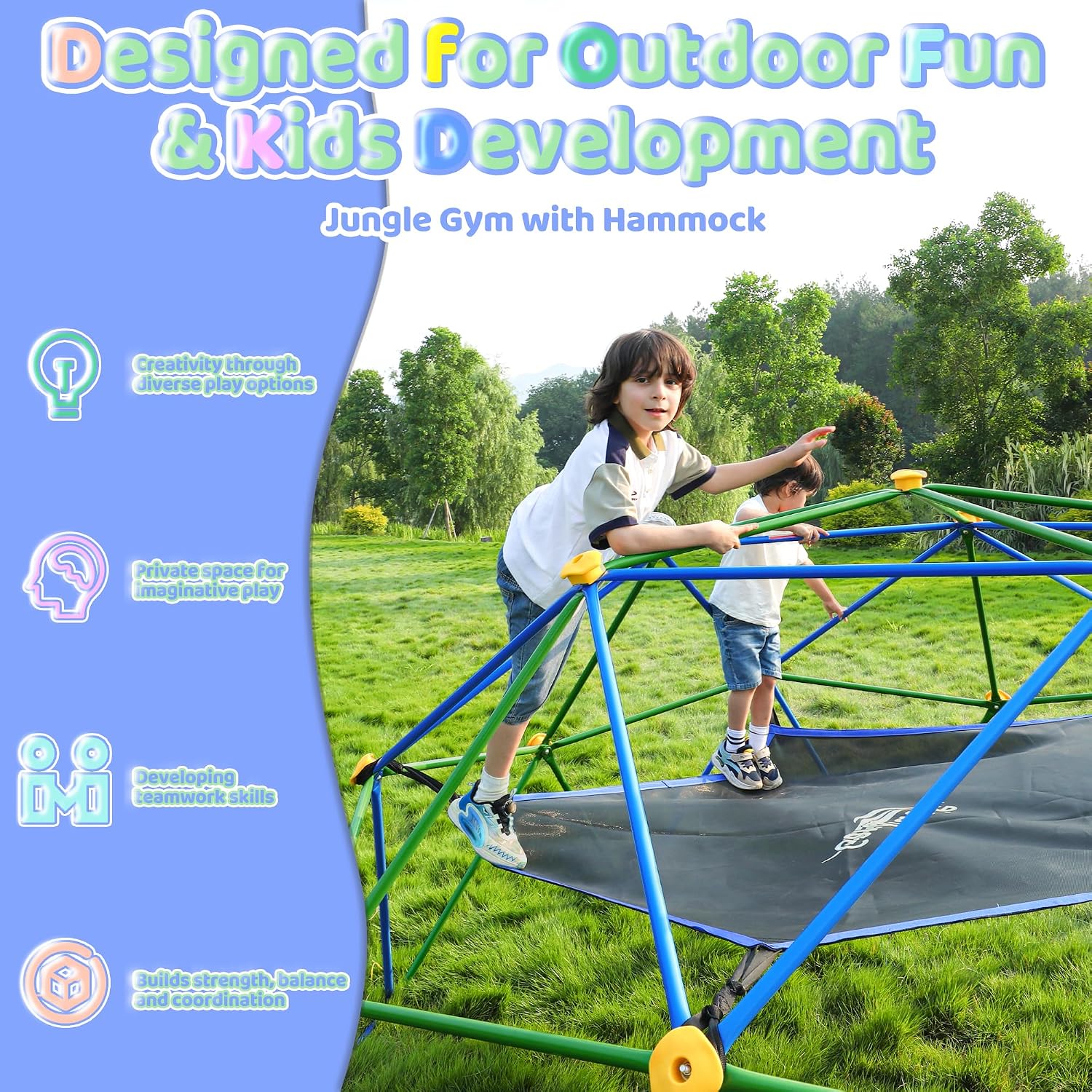 10FT Climbing Dome with Hammoc - Kids Outdoor Climbing Dome recension och pris
