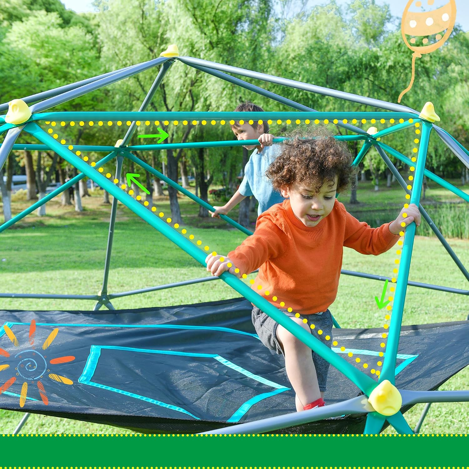 13 FT Climbing Dome with Play  - Kids Outdoor Climbing Dome recension och pris