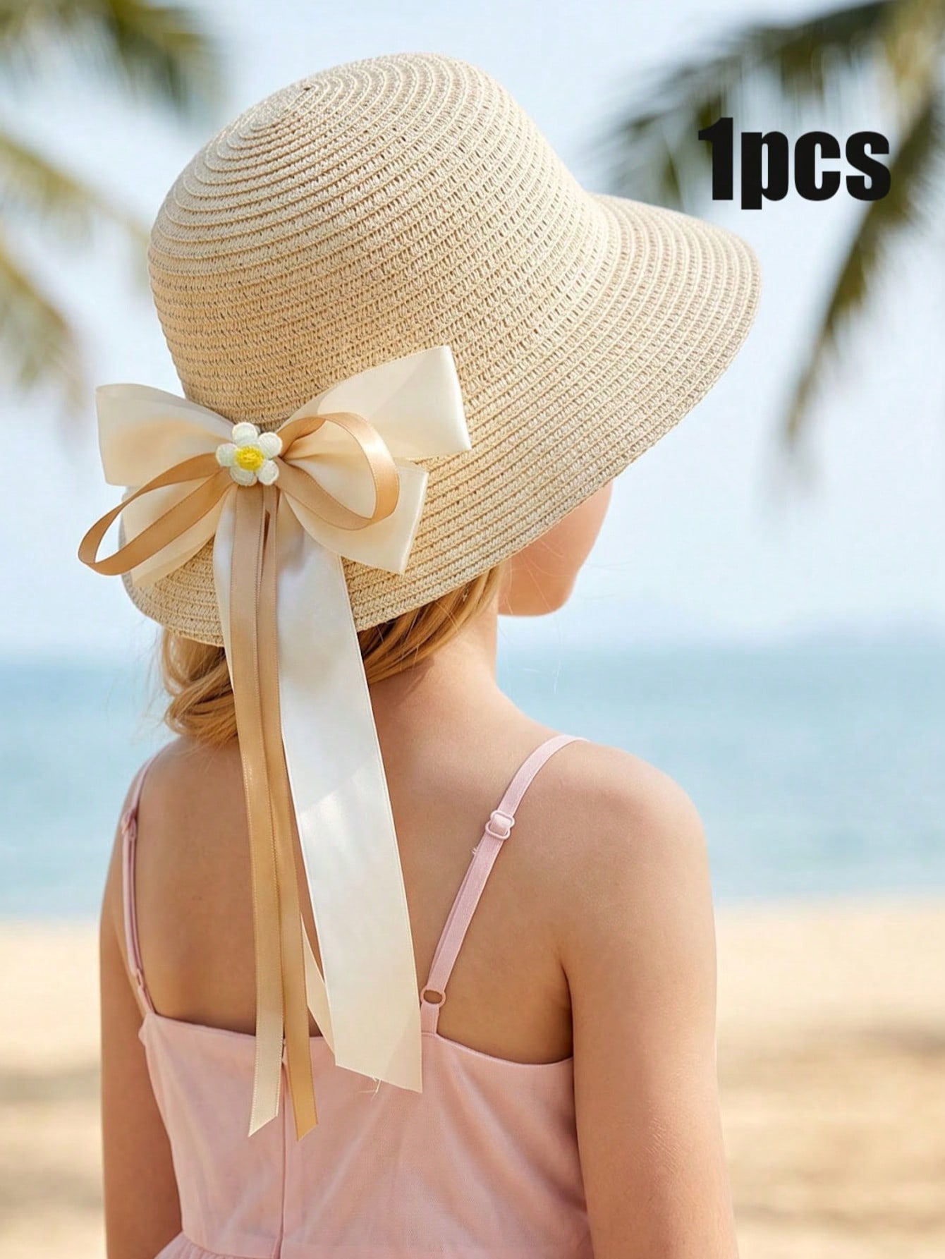 1Pc 3-8Y Girls Coffee Bow Stra - Kids Outdoor Hat recension och pris