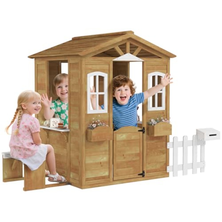 Outdoor playhouse for kids age - Kids Outdoor Wooden Playhouse recension och pris